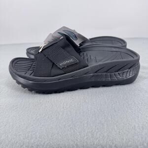 Vionic Rebound Recovery Slide Sandals Womens 7 Black Orthotic Comfort NWT